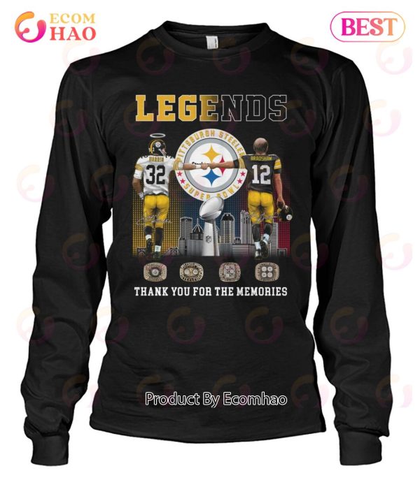 Legends Pittsburgh Steelers Harris And Bradshaw Thank You For The Memories T-Shirt