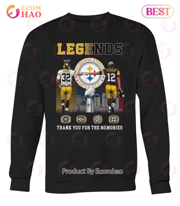 Legends Pittsburgh Steelers Harris And Bradshaw Thank You For The Memories T-Shirt