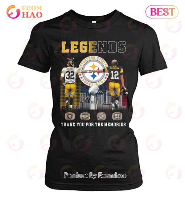 Legends Pittsburgh Steelers Harris And Bradshaw Thank You For The Memories T-Shirt