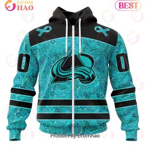 NHL Colorado Avalanche Special Design Fight Ovarian Cancer 3D Hoodie
