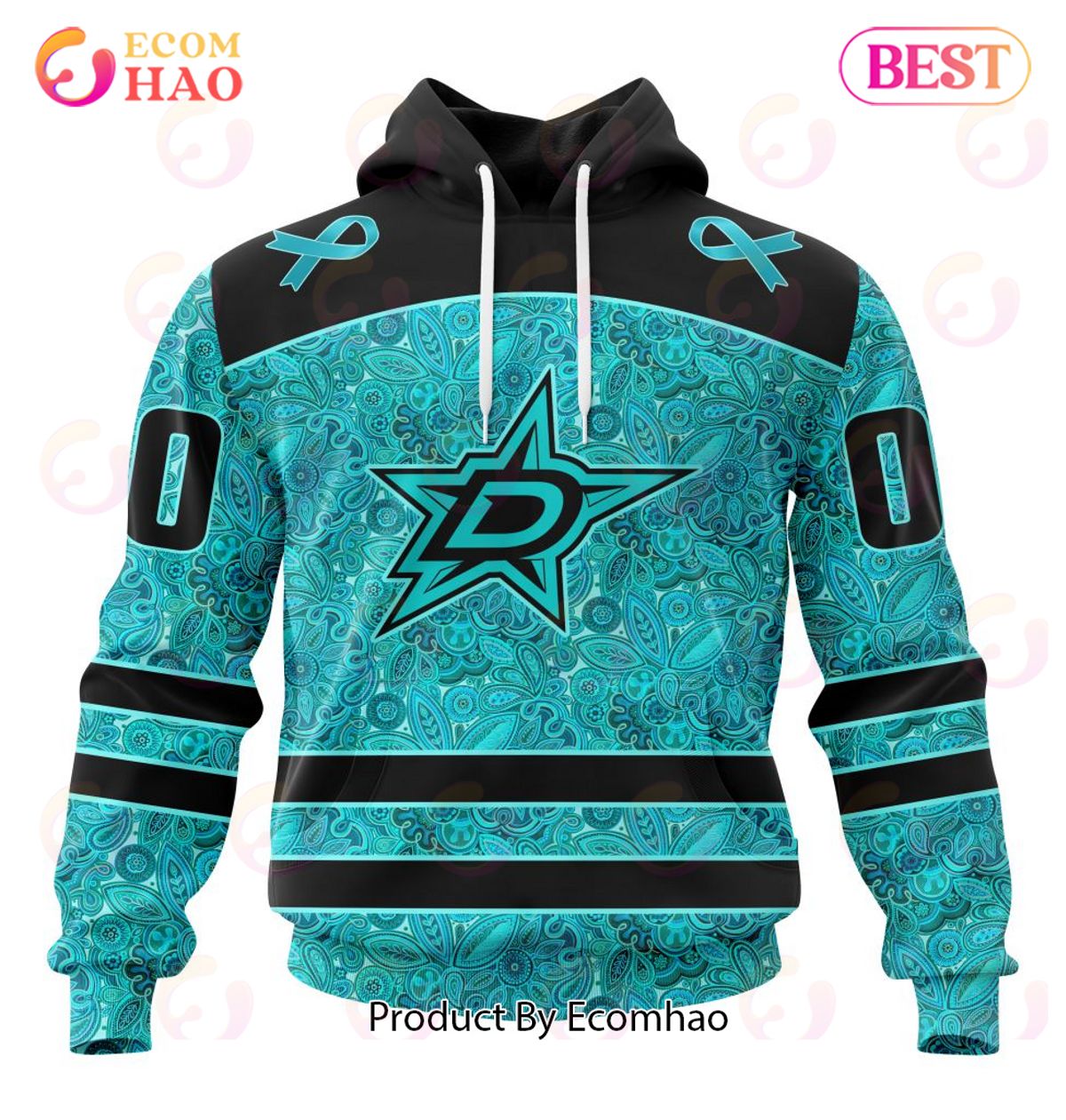 NHL Minnesota Wild Special Design Fight Ovarian Cancer 3D Hoodie