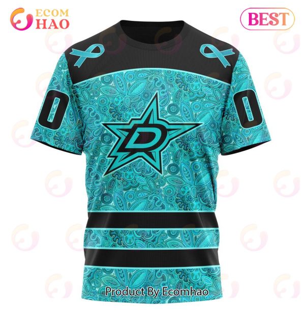 NHL Dallas Stars Special Design Fight Ovarian Cancer 3D Hoodie
