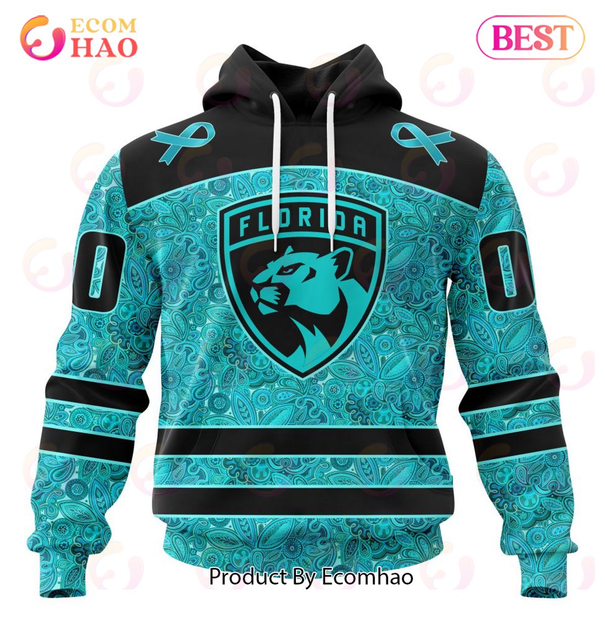 NHL Florida Panthers Special Design Fight Ovarian Cancer 3D Hoodie