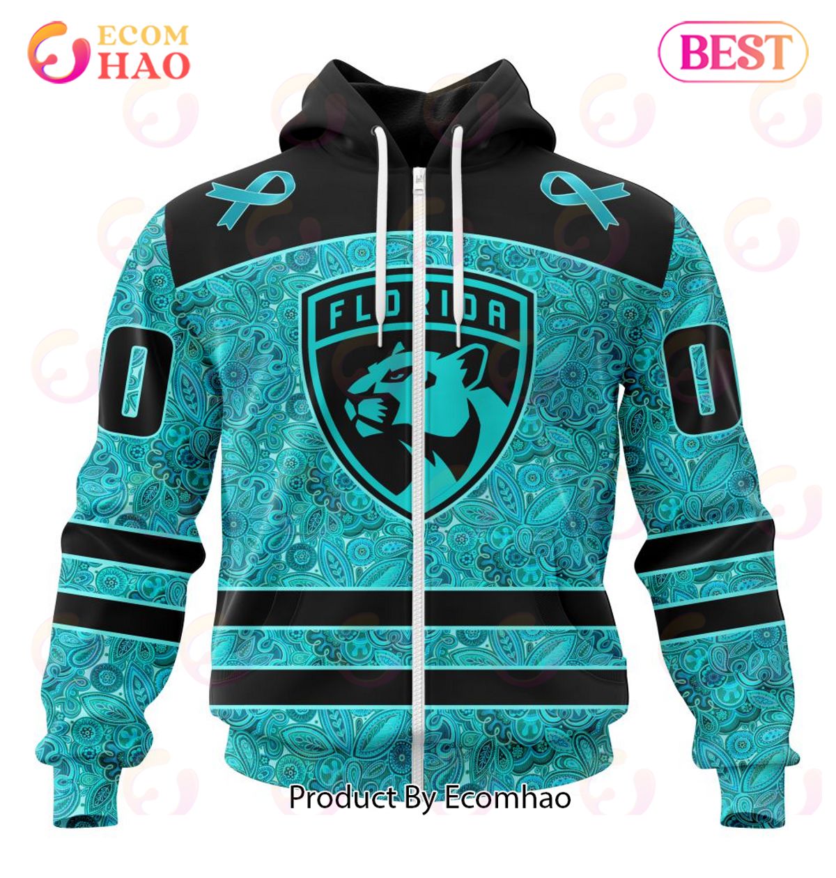 NHL Florida Panthers Special Design Fight Ovarian Cancer 3D Hoodie