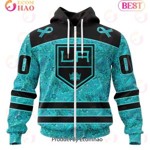 NHL Los Angeles Kings Special Design Fight Ovarian Cancer 3D Hoodie