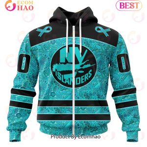 NHL New York Islanders Special Design Fight Ovarian Cancer 3D Hoodie