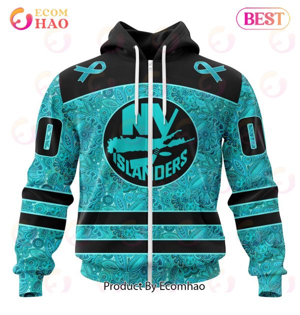 NHL New York Islanders Special Design Fight Ovarian Cancer 3D Hoodie