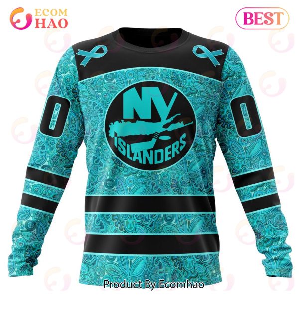 NHL New York Islanders Special Design Fight Ovarian Cancer 3D Hoodie