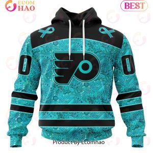 NHL Philadelphia Flyers Special Design Fight Ovarian Cancer 3D Hoodie