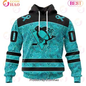 NHL Pittsburgh Penguins Special Design Fight Ovarian Cancer 3D Hoodie