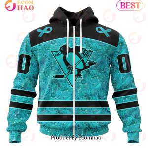 NHL Pittsburgh Penguins Special Design Fight Ovarian Cancer 3D Hoodie