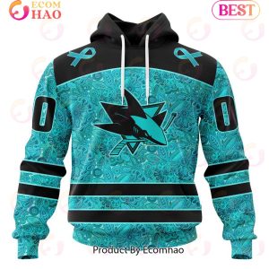 NHL San Jose Sharks Special Design Fight Ovarian Cancer 3D Hoodie