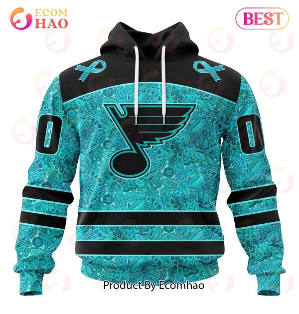 NHL St. Louis Blues Special Design Fight Ovarian Cancer 3D Hoodie