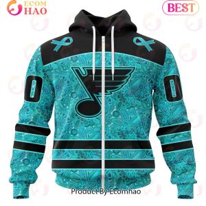NHL St. Louis Blues Special Design Fight Ovarian Cancer 3D Hoodie