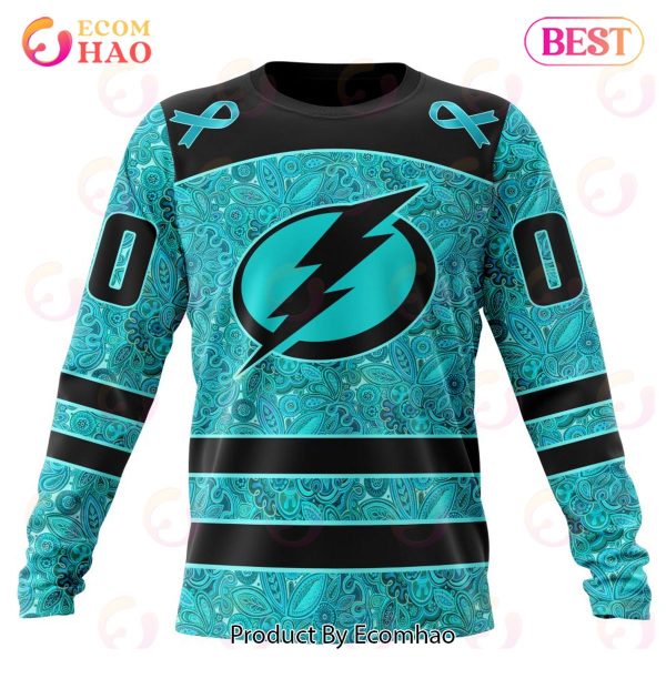 NHL Tampa Bay Lightning Special Design Fight Ovarian Cancer 3D Hoodie