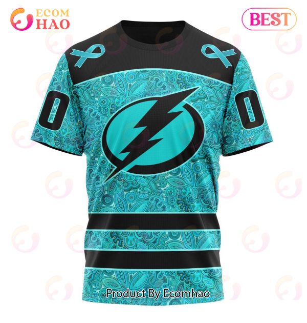 NHL Tampa Bay Lightning Special Design Fight Ovarian Cancer 3D Hoodie