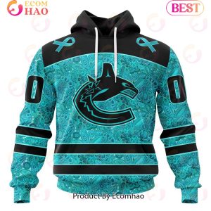 NHL Vancouver Canucks Special Design Fight Ovarian Cancer 3D Hoodie