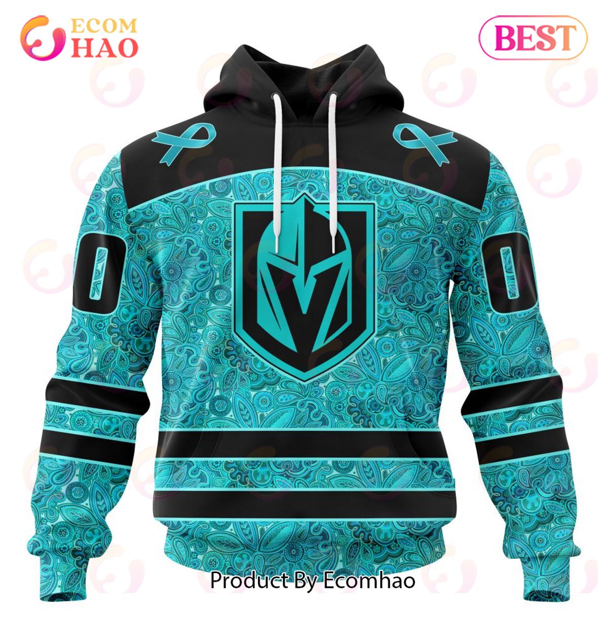 NHL Vegas Golden Knights Special Design Fight Ovarian Cancer 3D Hoodie
