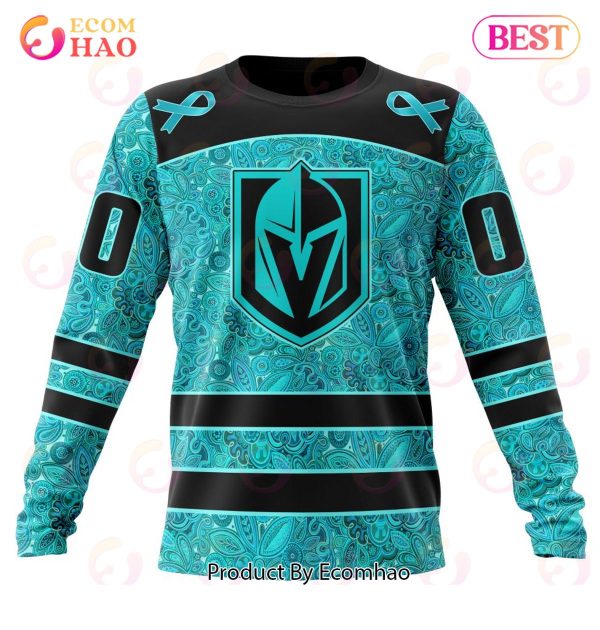 NHL Vegas Golden Knights Special Design Fight Ovarian Cancer 3D Hoodie