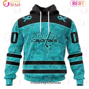 NHL Washington Capitals Special Design Fight Ovarian Cancer 3D Hoodie