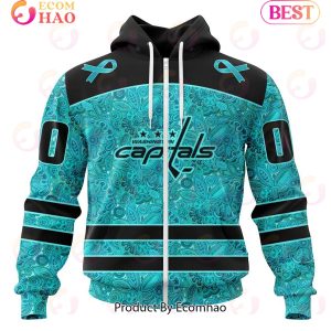 NHL Washington Capitals Special Design Fight Ovarian Cancer 3D Hoodie