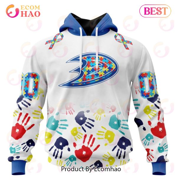 NHL Anaheim Ducks Special Autism Awareness Design 3D Hoodie