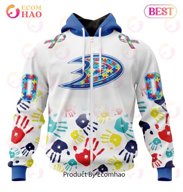 NHL Anaheim Ducks Special Autism Awareness Design 3D Hoodie