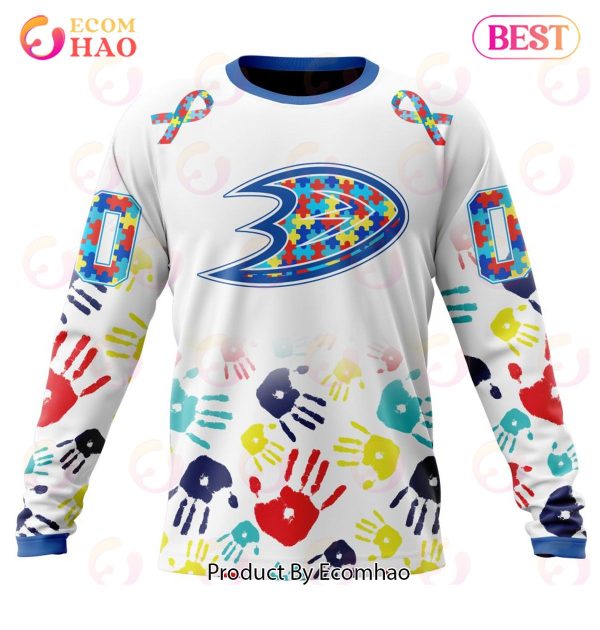 NHL Anaheim Ducks Special Autism Awareness Design 3D Hoodie