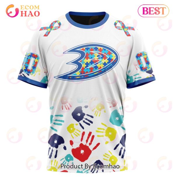 NHL Anaheim Ducks Special Autism Awareness Design 3D Hoodie