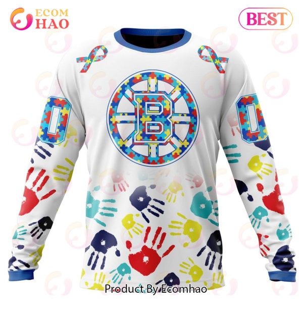NHL Boston Bruins Special Autism Awareness Design 3D Hoodie
