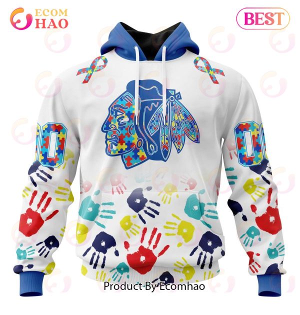 NHL Chicago Blackhawks Special Autism Awareness Design 3D Hoodie
