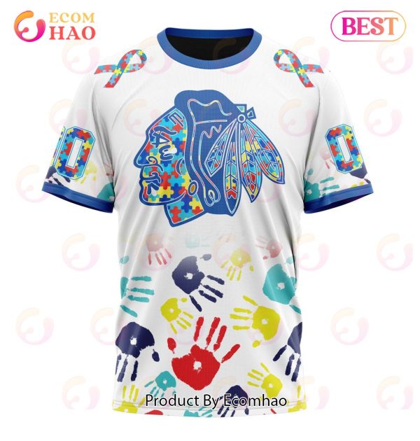 NHL Chicago Blackhawks Special Autism Awareness Design 3D Hoodie