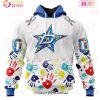 NHL Columbus Blue Jackets Special Autism Awareness Design 3D Hoodie