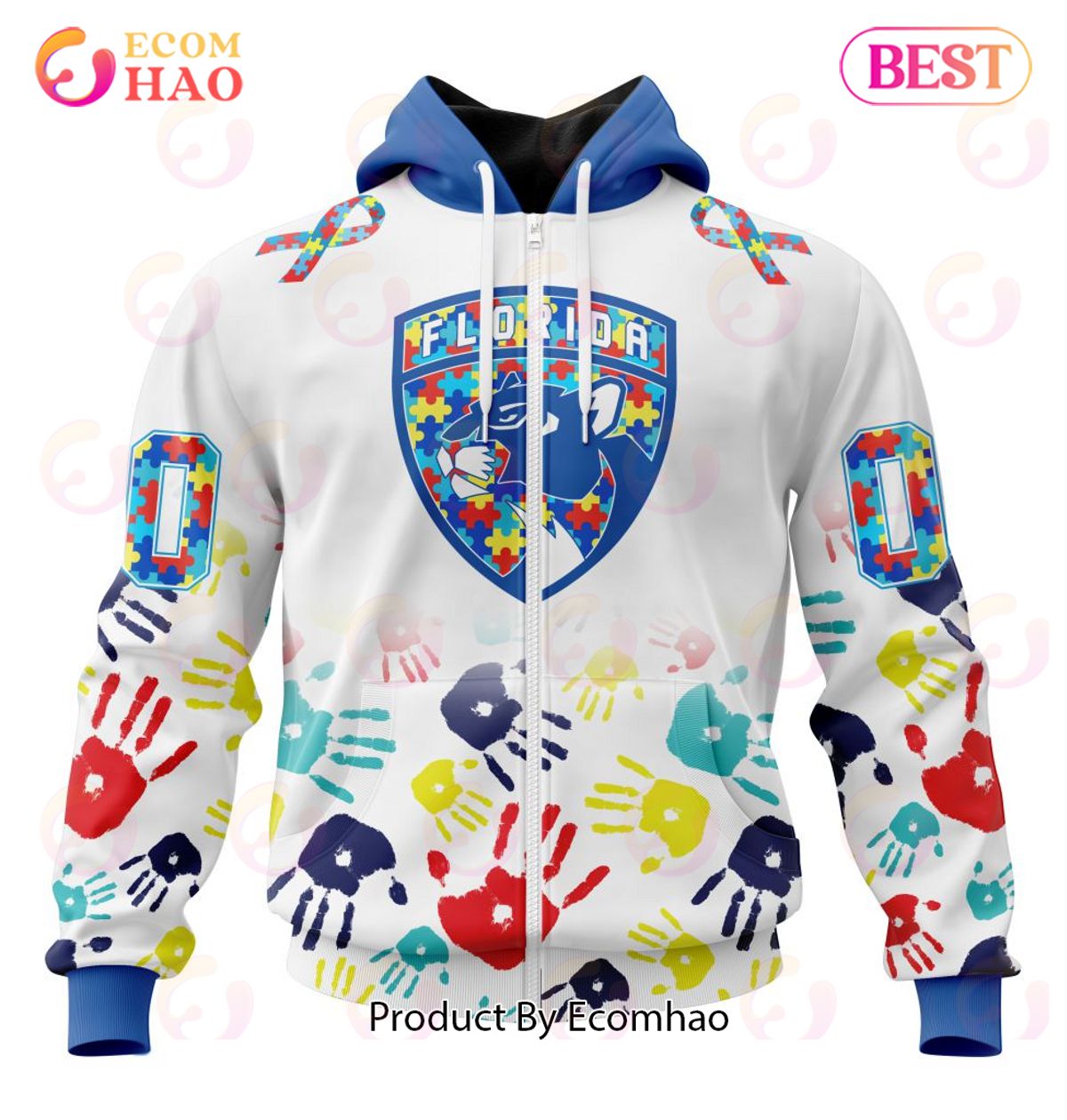 NHL Florida Panthers Special Autism Awareness Design 3D Hoodie