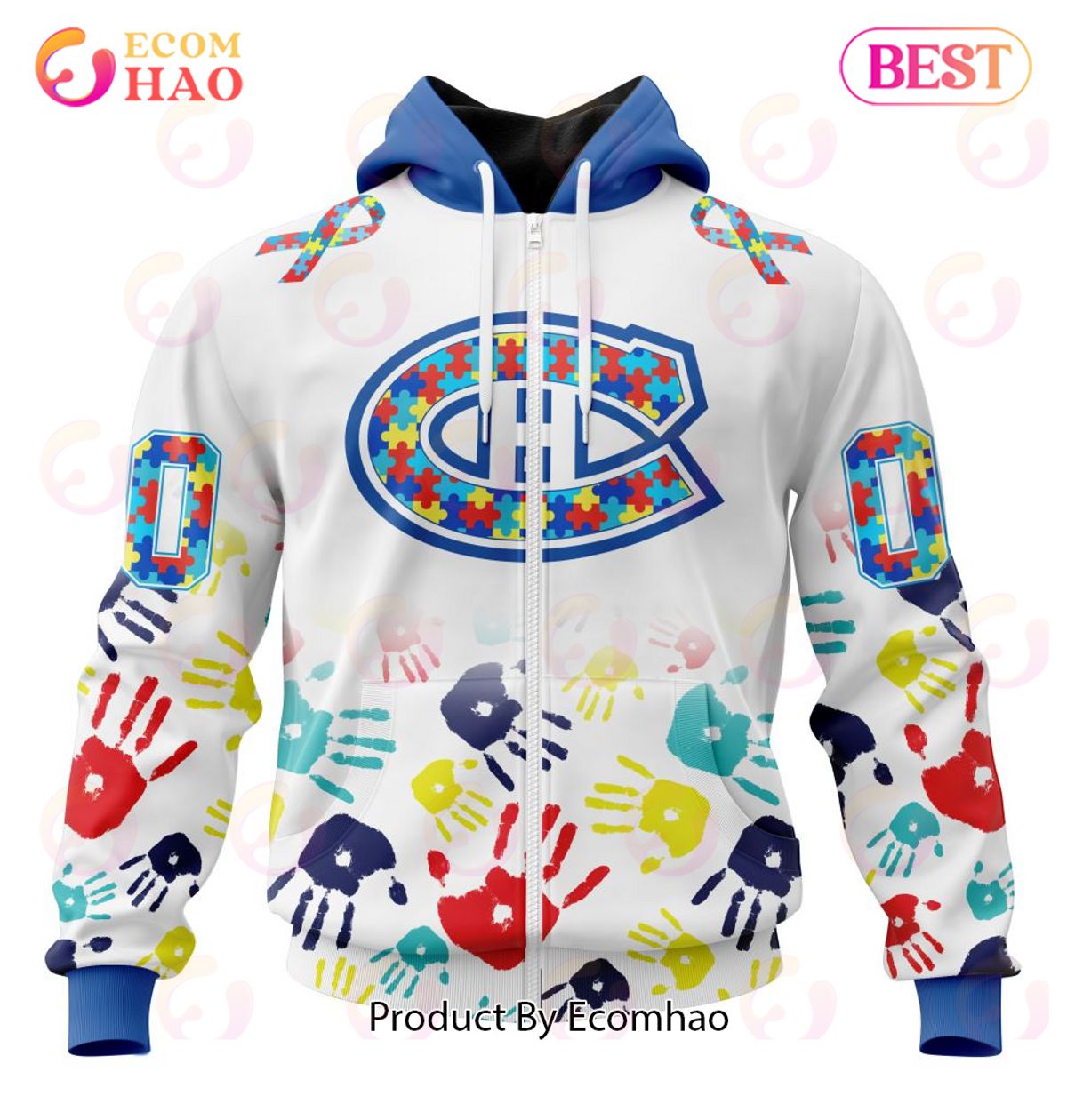 NHL Montreal Canadiens Special Autism Awareness Design 3D Hoodie