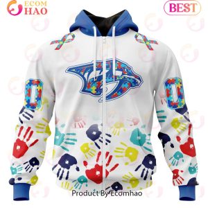 NHL Nashville Predators Special Autism Awareness Design 3D Hoodie