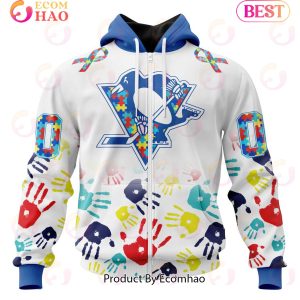 NHL Pittsburgh Penguins Special Autism Awareness Design 3D Hoodie