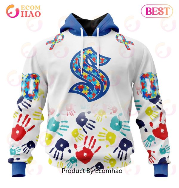 NHL Seattle Kraken Special Autism Awareness Design 3D Hoodie