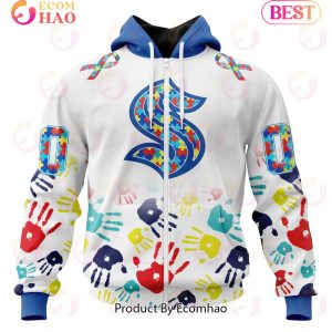 NHL Seattle Kraken Special Autism Awareness Design 3D Hoodie