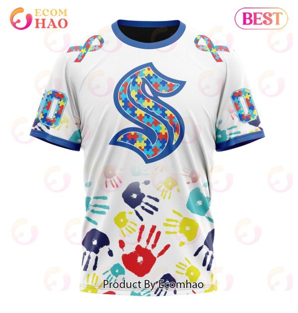 NHL Seattle Kraken Special Autism Awareness Design 3D Hoodie