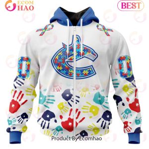 NHL Vancouver Canucks Special Autism Awareness Design 3D Hoodie