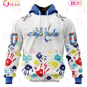 NHL Washington Capitals Special Autism Awareness Design 3D Hoodie