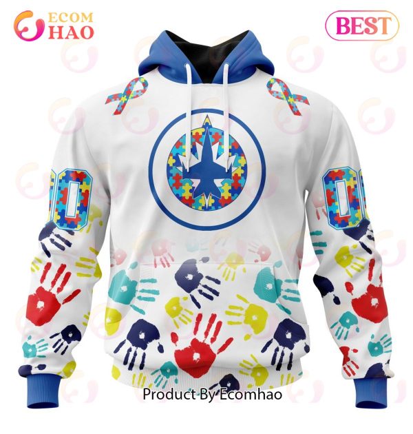 NHL Winnipeg Jets Special Autism Awareness Design 3D Hoodie