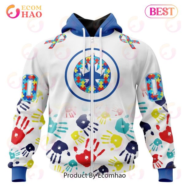 NHL Winnipeg Jets Special Autism Awareness Design 3D Hoodie