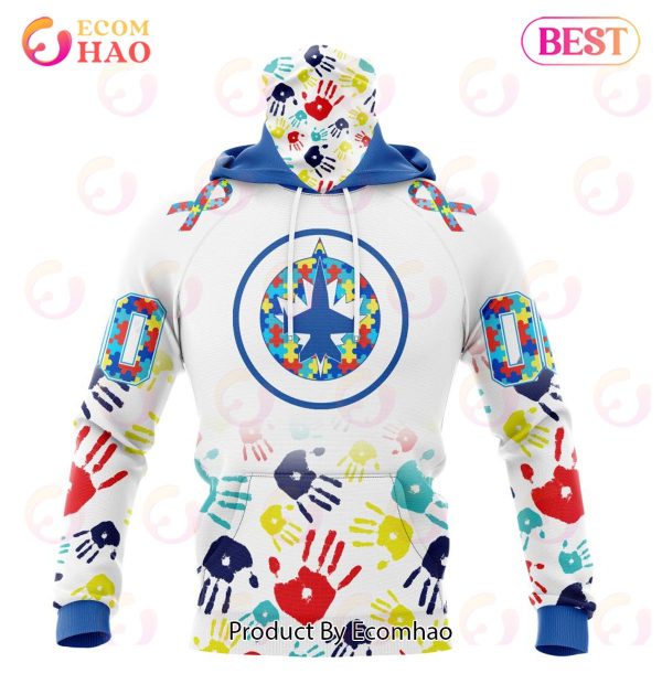 NHL Winnipeg Jets Special Autism Awareness Design 3D Hoodie