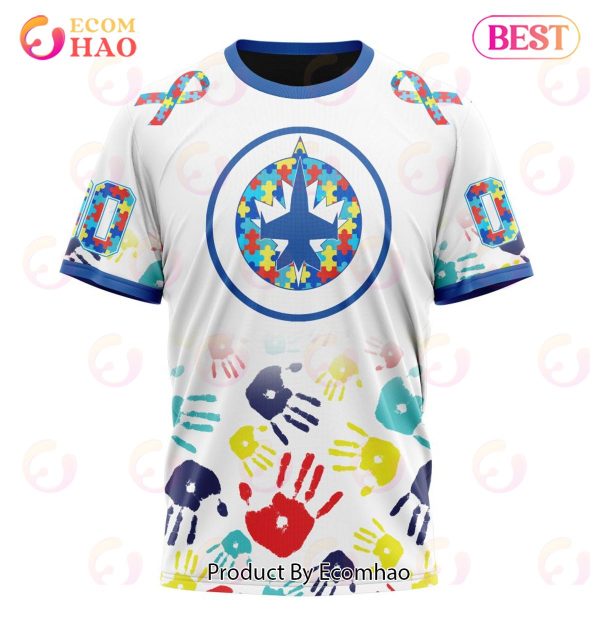NHL Winnipeg Jets Special Autism Awareness Design 3D Hoodie