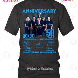 Anniversary ACDC 50 Years 1973 – 2023 Thank You For The Memories T-Shirt