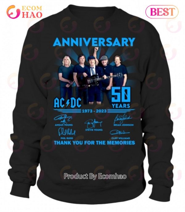 Anniversary ACDC 50 Years 1973 – 2023 Thank You For The Memories T-Shirt