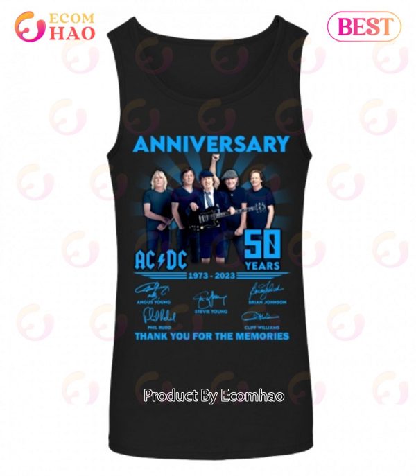 Anniversary ACDC 50 Years 1973 – 2023 Thank You For The Memories T-Shirt