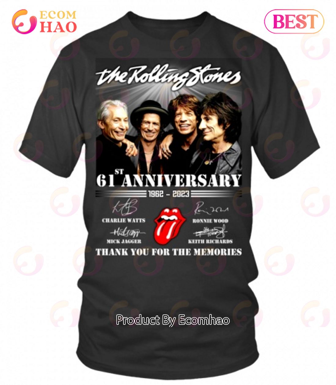 The Rolling Stones 61st Anniversary 1962 – 2023 Thank You For The Memories T-Shirt